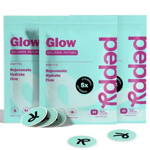Peppy Glow Patches 3 Pack - 90 Day Supply - Collagen & Botanical Care Patches for Radiant Skin - Plant-Based, Vegan & Latex-free - Simple Daily Routine for Self-Care