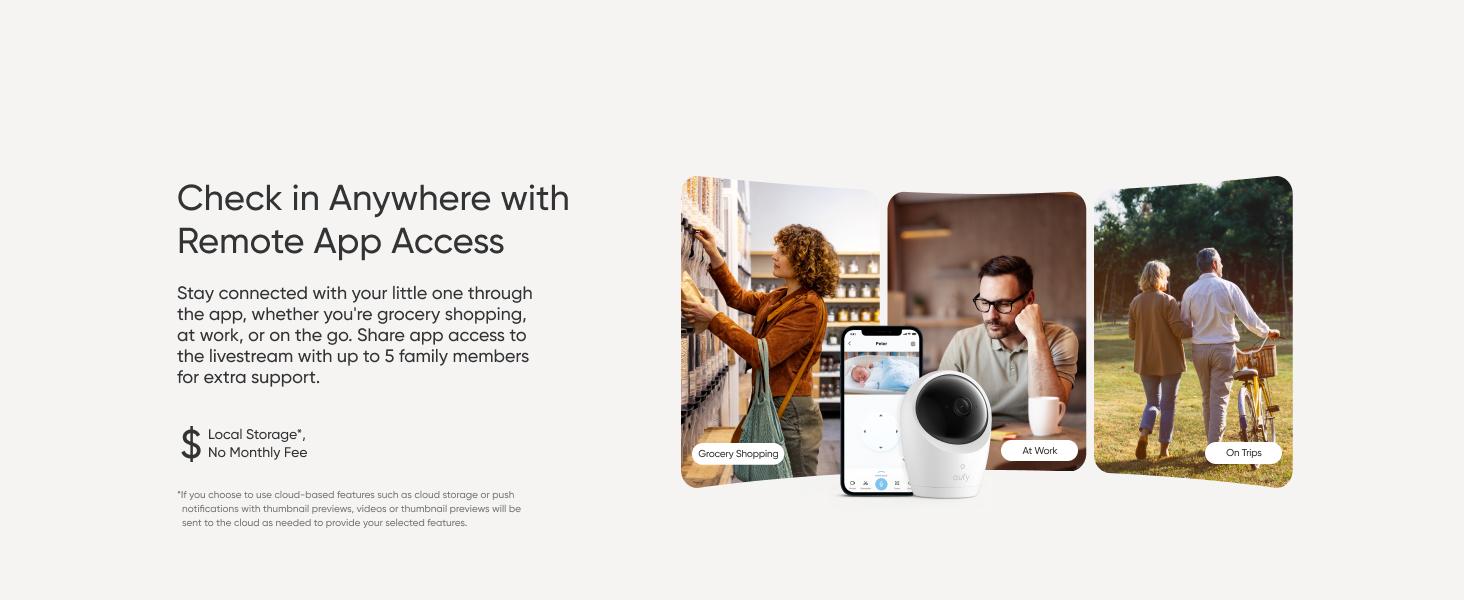 【Exclusive Bundle】eufy Baby Monitor E20 with 2K HD Camera, 5'' 720p Display, Hybrid Wi-Fi and No Wi-Fi Connection, App and Monitor Control, Pan-Tilt, 4× Zoom, Portable Camera with Built-in Battery, ANR, Smart Alerts, Secure with Anti-Hack Protection