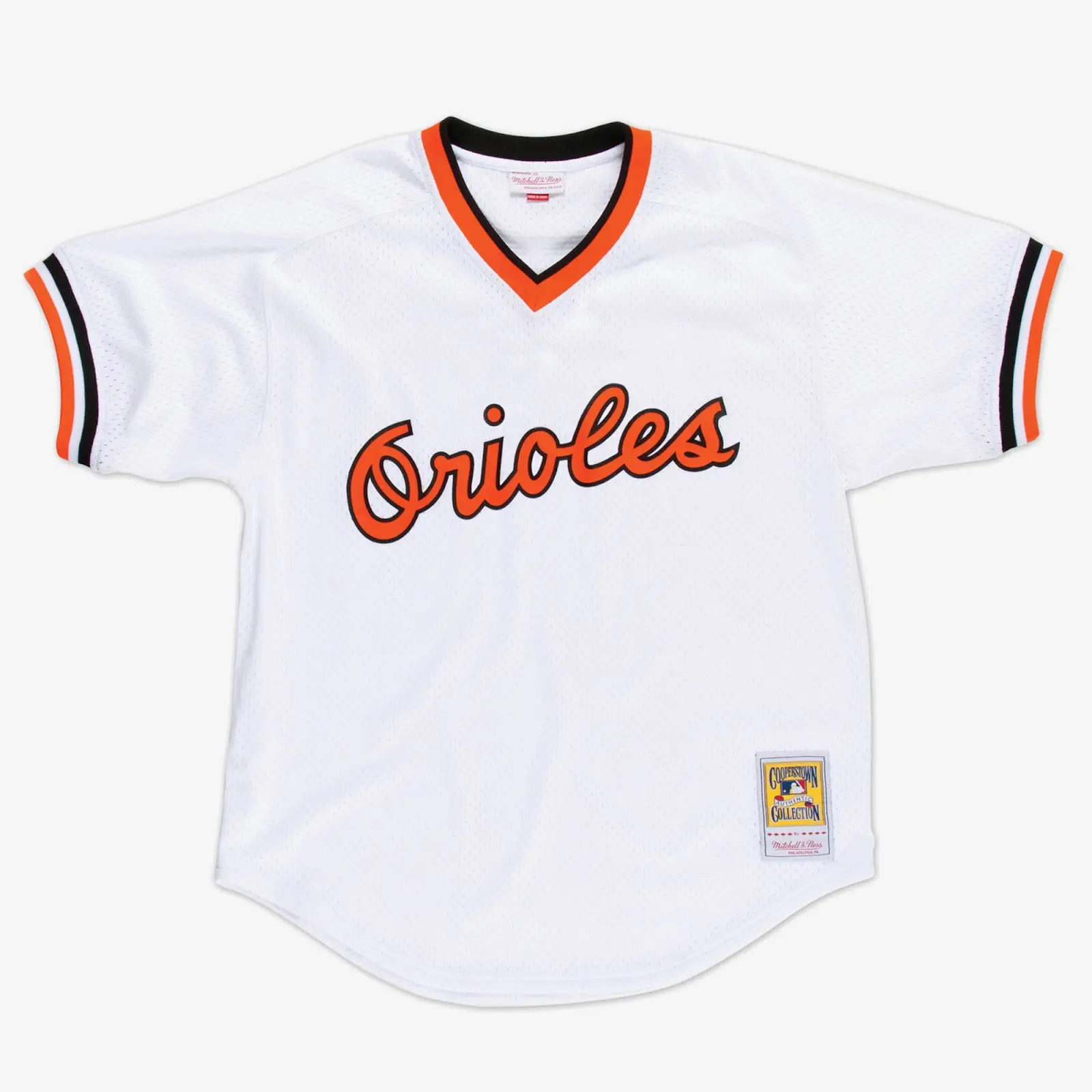 Cal Ripken Jr. Baltimore Orioles White 1985 Mesh Batting Practice Jersey - Mitchell & Ness MLB Throwback, 80s Retro Baseball Jersey