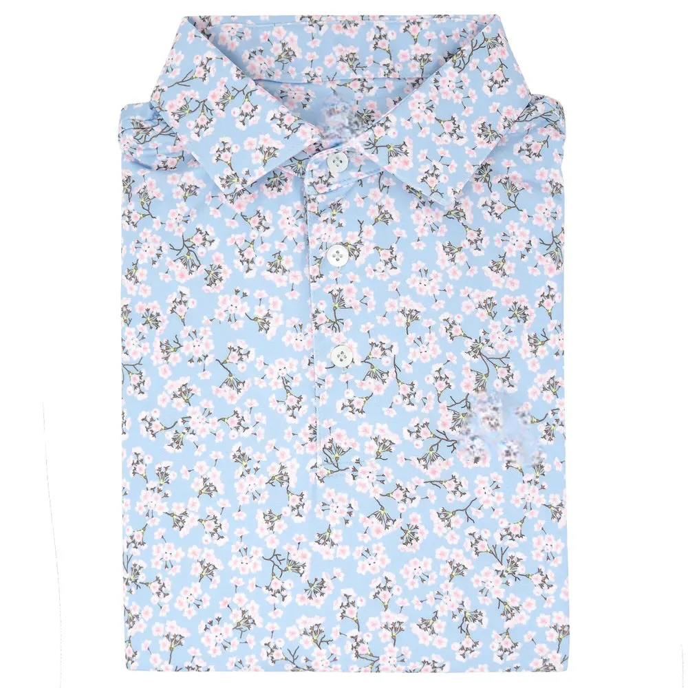 The Cherry Blossom Men's Short Sleeve Performance Polo, Polo Golf 3D, Style 3D Golf, Gif For Him