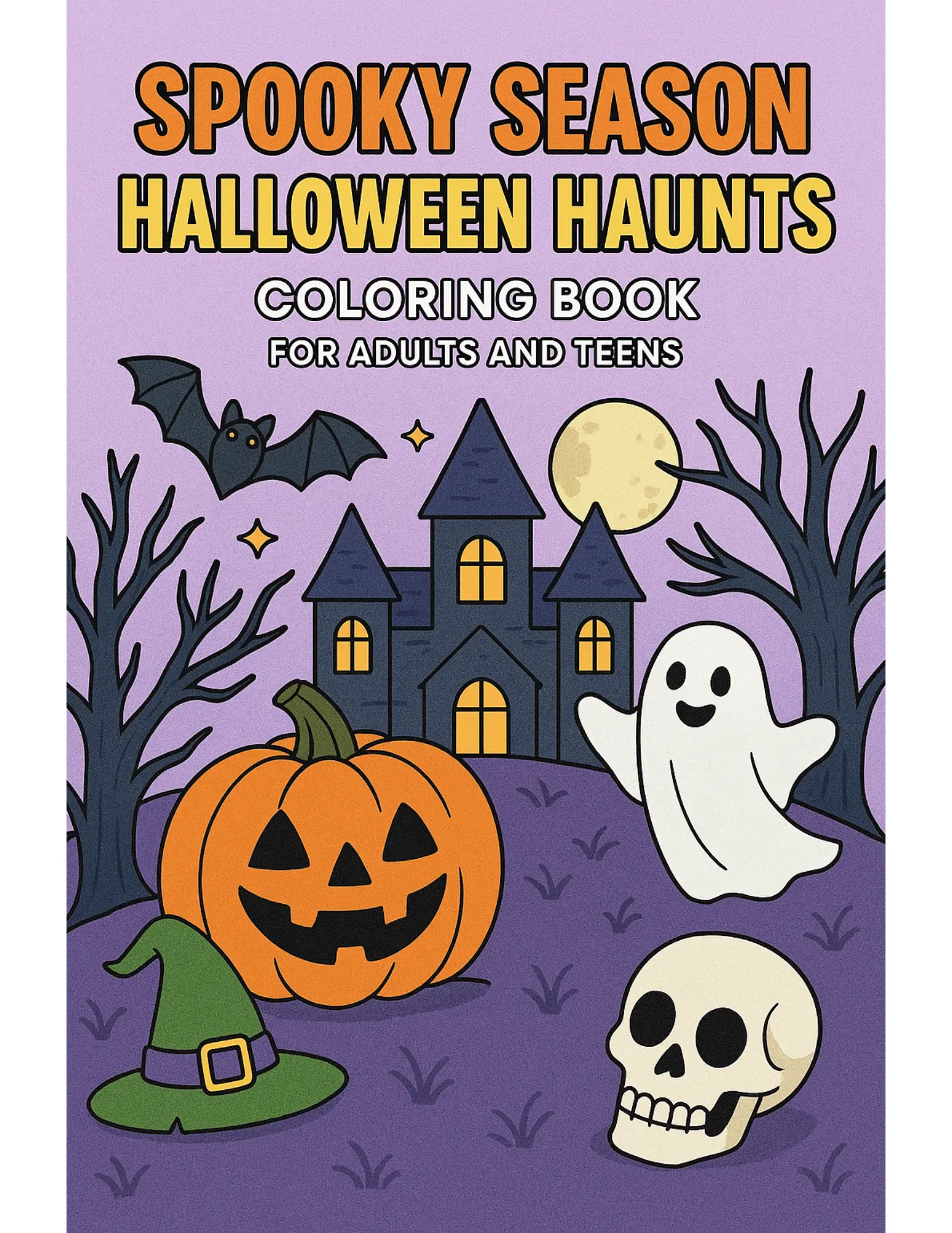Spooky Season Halloween Haunts Coloring Book Sheets For Adults and Teens