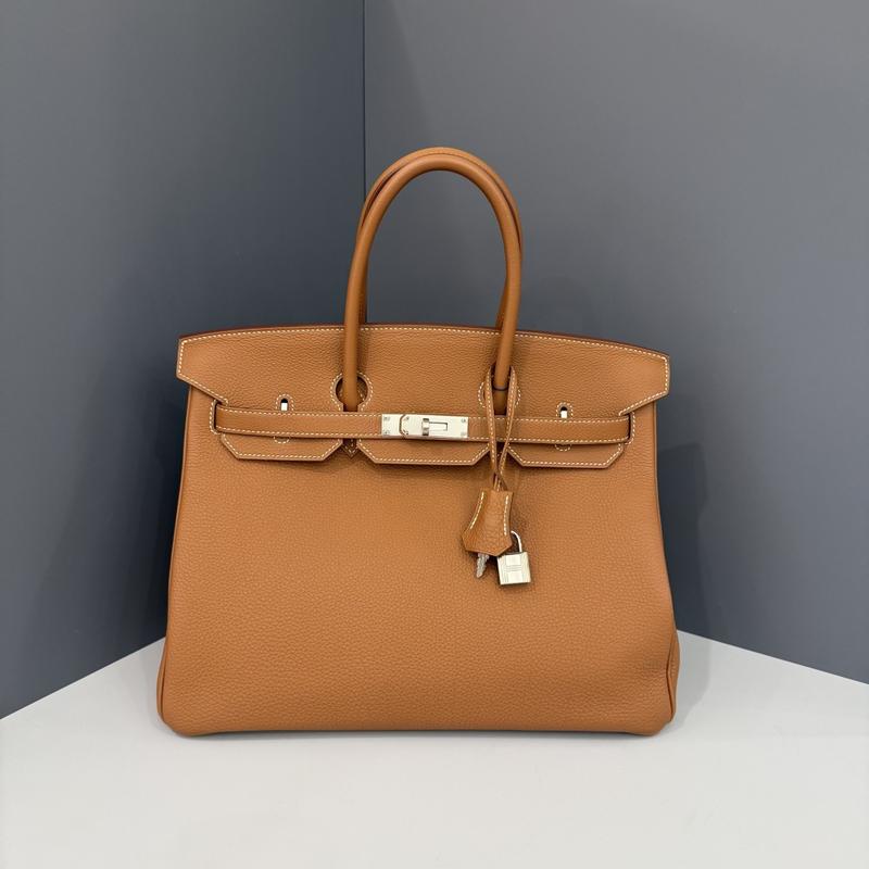 Pre-owned HERMÈS Leather tote bags Hermes Birkin 35 Togo 37 Gold (kr011226a3)