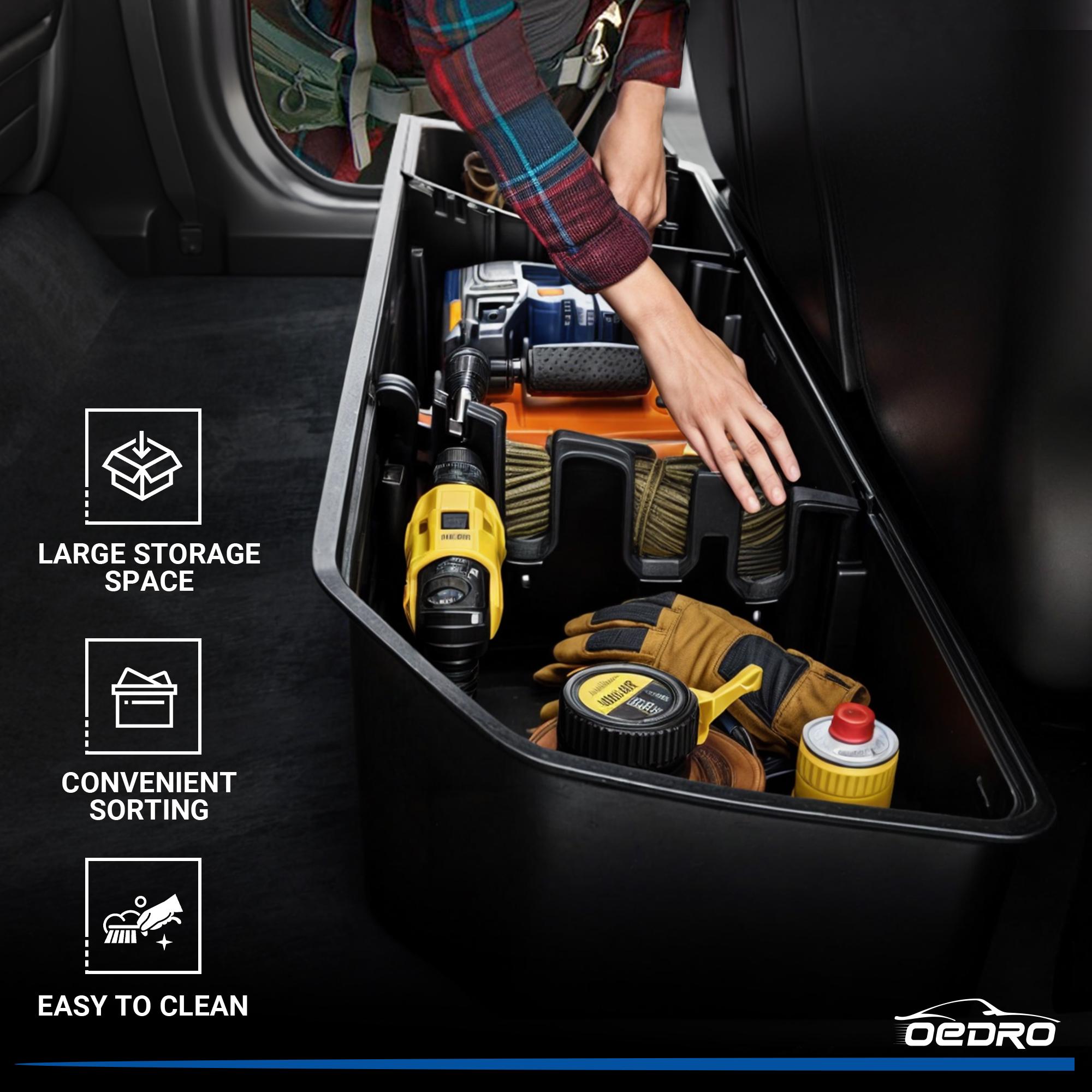 OEDRO Underseat Storage for 2015-2026 Ford F150 SuperCrew/Crew Cab, 2017-2026 F-250/350/450/550 Super Duty, Upgraded Rear F-150 Under Seat Storage Truck Organizer Tool Box