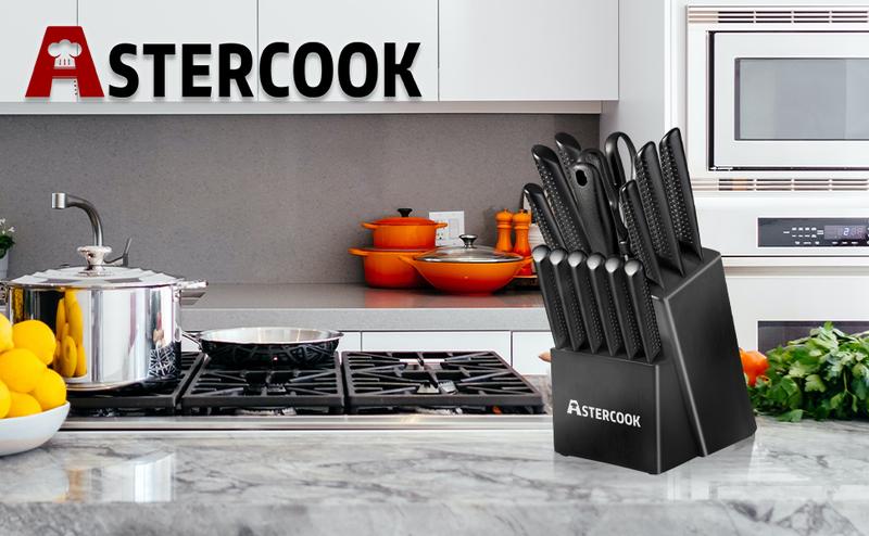 【valorant beta knife】Astercook 15-Piece Chef Knife Set, German Stainless Steel Handle, Rustproof, Black Block Storage, Includes Various Knives, Length 8 Inches Kitchenware
