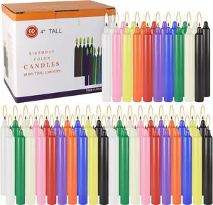 60 Pack 4 Inch Assorted Color Spell Chime Mini Taper Candles-10 Colours, Perfect for Rituals, Prayer, Meditation,Home Decor,Spiritual Practices, Wicca,Witchcraft Candle,Unscented Ritual Candles