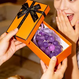 Grape Cluster Handmade Soap(25 pcs), Suitable for Cleansing, Bathing, Hand Washing and Fragrance Pendant, Deep Cleansing, Oil Control, Smooth Light, Valentine's Day Gift,Comes with Ribbon and Gift Box