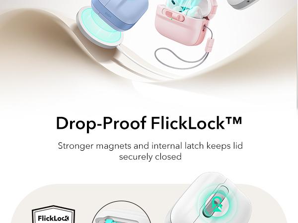 ESR for AirPods Pro 3 & AirPods Pro 2/1 Case, AirPods 4 Case, MagSafe Compatible, Magnetic Lid Lock, Drop-Proof Protection Cover with Lanyard, Pulse Series