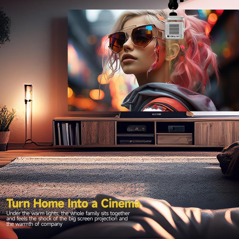 420ANSI HY310X Projector Auto Focus & Keystone With 4K Videosource Supported Full HD 1080P Android 11 Built-in 5W Speaker BT5.2 for Outdoor Theater Stand Mini Portable Projector