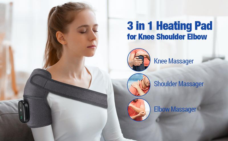 Cordless Heated Knee Massager, 3 Vibration Modes 3 Heat Levels Wrap for Ankle Knee Shoulder Elbow Relief Compression Leg Portable athlete practical adjustable gift Cordless Heated Knee Massager, 3 Vibration Modes 3 Heat Levels Wrap for Ankle Knee Shoulder Elbow Relief Compression Leg Portable athlete practical adjustable gift