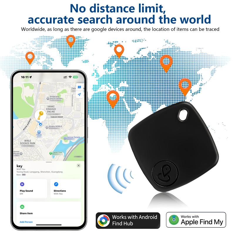 GPS Tracker for Car, Mini Tracker Device with Weatherproof Magnetic Case-No Monthly Fee-Best Hidden GPS Tracker, Anti-lost Device, Works with Apple Find My