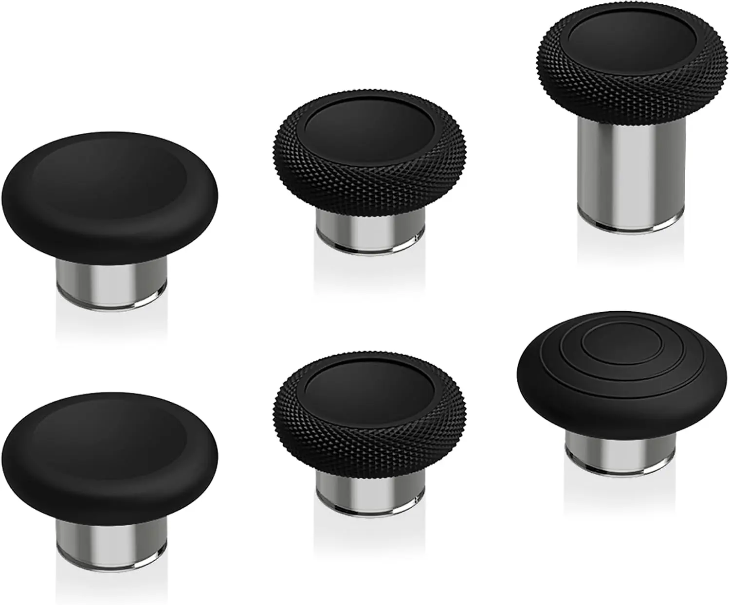 eXtremeRate 6 in 1 Metal Thumbsticks Replacement for Xbox Elite Series 2 Controller, Swappable Magnetic Joysticks Accessories Parts for Xbox Elite Series 2 Core Controller - Metallic Silver