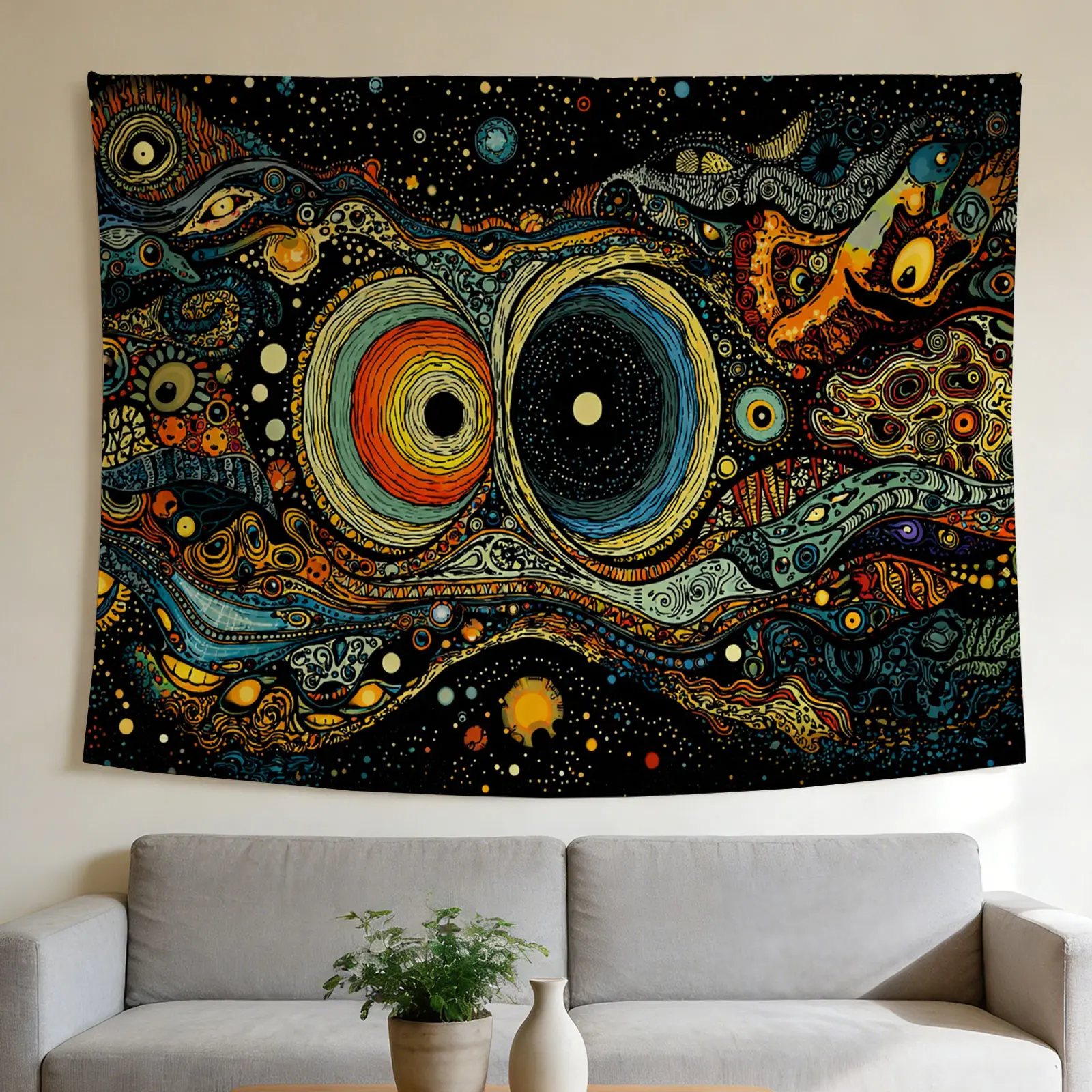 Cosmic Swirls Tapestry Psychedelic Abstract Style Wall Hanging Suitable for Home Decor Valentine's Day Easter St.Patrick's Day Halloween Christmas and Other Festival Decorations.