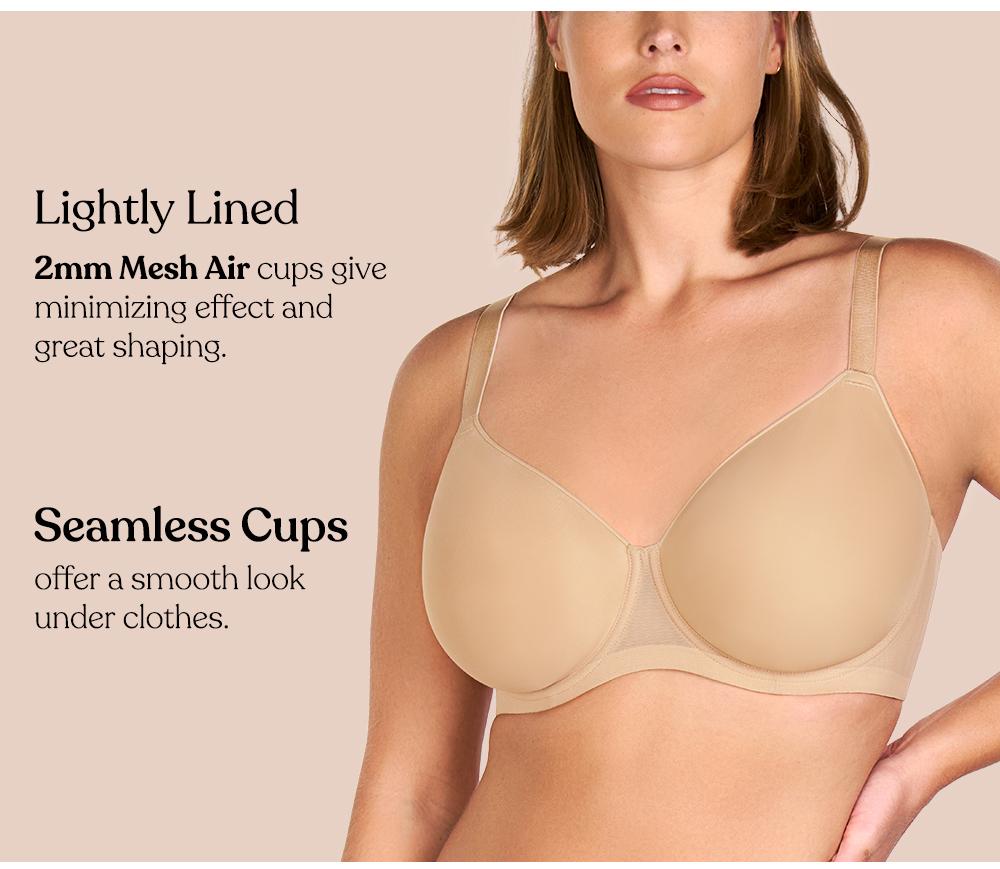 HSIA AirMesh honeycomb-cup Plus Size Full Coverage Mesh Lightly Padded Lined Adjustable Straps Underwire T-Shirt Bra SpringStatements