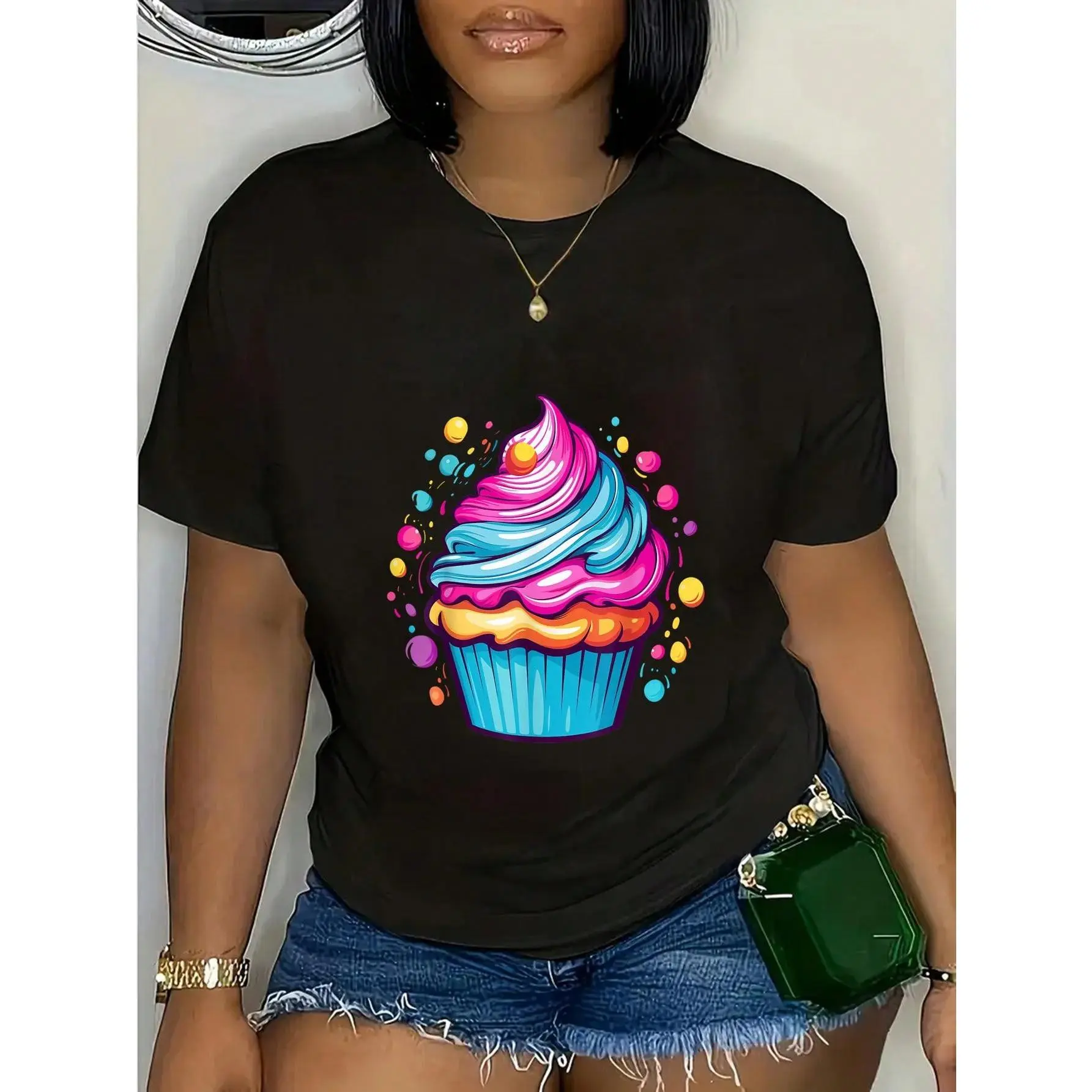 100% Cotton Cute Cupcake I Cupcake Art I Cupcake Colorful Cupcake T-Shirt
