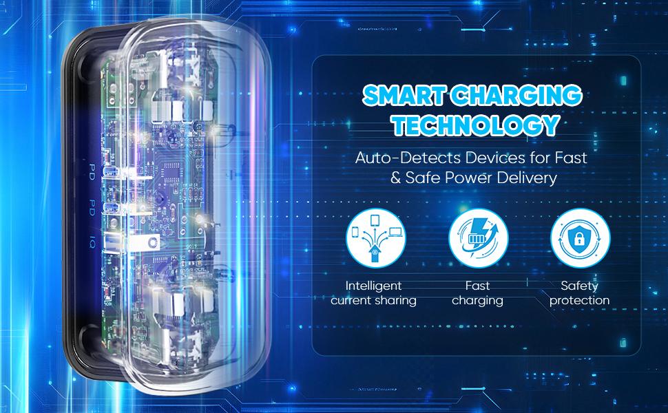 7-in-1 Power Strip with Switch-Cruise-Approved Travel Power Strip – POWSAF 20W Fast Charging 3 USB, 2 Three-Prong & 2 Two-Prong Outlets, No-Surge Extension with Cord Wrap & Strap for Hotel, Cruise & Travel