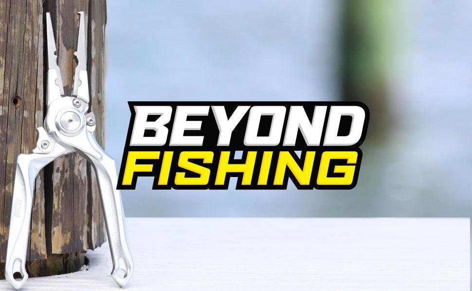 Beyond Fishing Pro Aluminum Series 8 Inch Multifunction Fishing Pliers, Saltwater Resistant Fishing Cutter, Tungsten Carbide Cutters, Corrosion Resistant Teflon Coating with Sheath