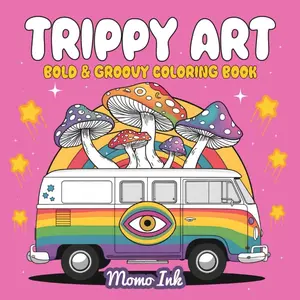Trippy Art: A Bold and Easy Coloring Book for A Psychidelic and Fun Experience For Kids, Adults, And Seniors (Bold and Groovy Coloring) Paperback – March 31, 2025