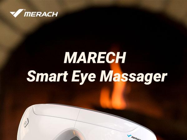 MERACH Eye Massager with Heat Compression and Bluetooth Music Eye Care Device for Relax Comfort Birthday Gift Ideas White Eye Massager