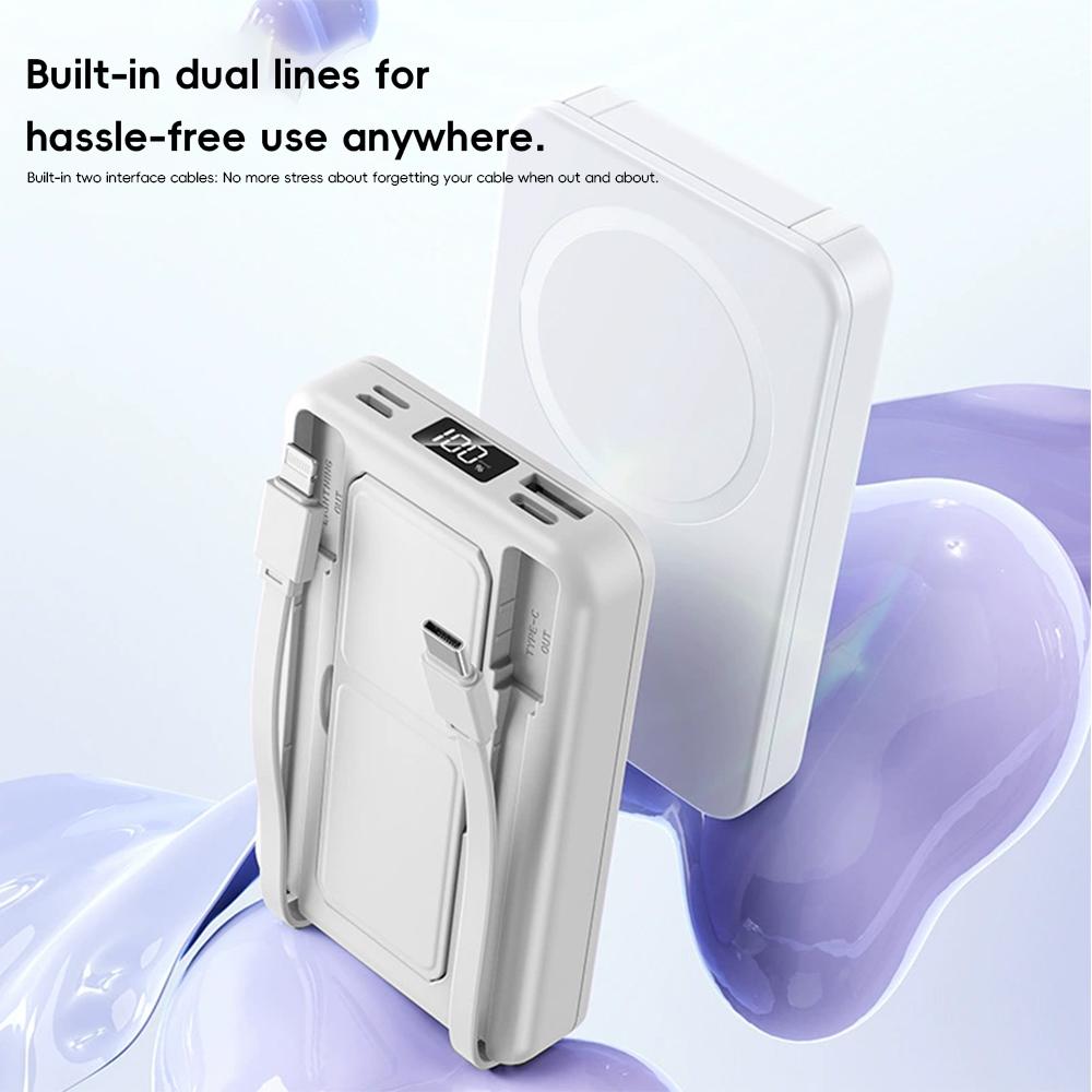 10000 mAh Magnetic Power Bank Wireless Portable Charger Fast Charging MagSafe Battery Pack for iPhone USB Type-C TikTokShop BlackFriday Chargeable Smartphone Compact