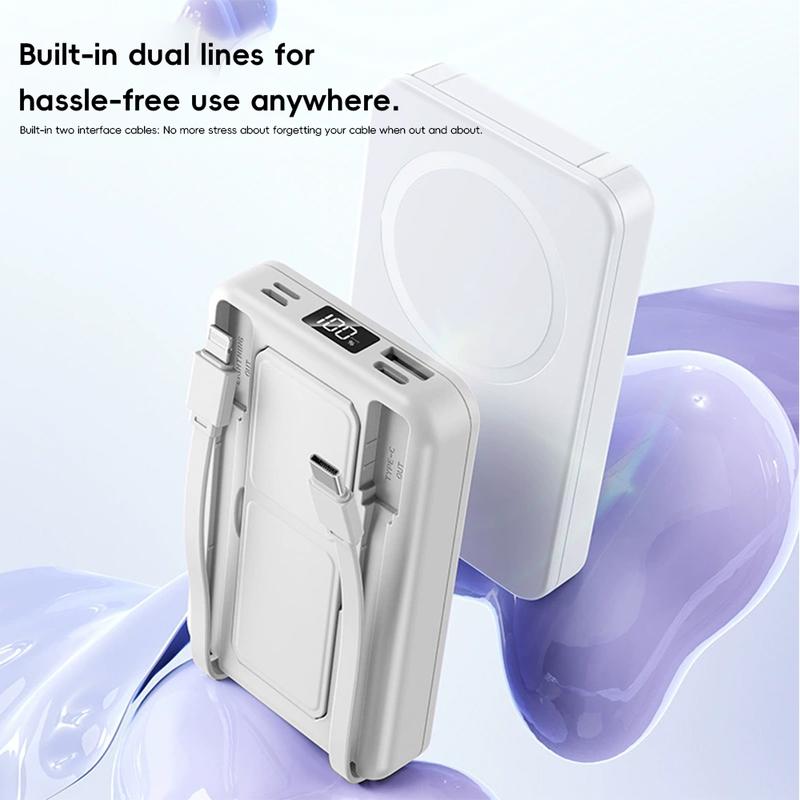 10000 mAh Magnetic Power Bank Wireless Portable Charger Fast Charging MagSafe Battery Pack for iPhone USB Type-C TikTokShop BlackFriday