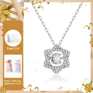 Moissanite Starlume Pendant Necklace Valentine's Day Wedding Engagement Anniversary Romantic Elegant Gift Daily Wear mothersdaygift