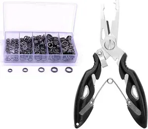 250pcs Heavy Duty Small Stainless Steel Split Rings and Split Ring Pliers, Open Jump Rings and Fishing Plier Tool Kit for Saltwater Fishing Lure Connector, Jewelry Making Findings, Small Key Rings