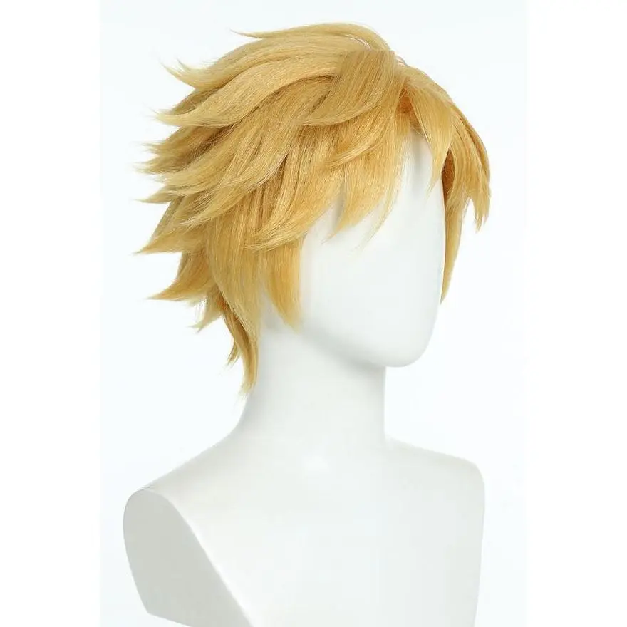 Miraculous Cat Noir Blonde Wig with Bangs Short Anime Halloween Cosplay wig