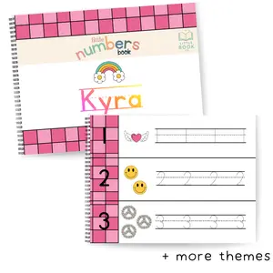 Numbers Preschool Personalized Book - Dry Erase Customized- Numbers, Counting, Tracing