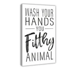 Black And White Bathroom  Art, Toilet  Signs Art Bathroom Quotes   For Home  restaurant wall decor