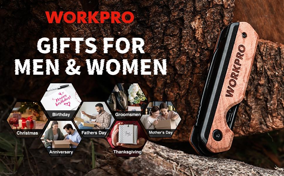 WORKPRO 2-in-1 Folding Knife/Utility Knife - Gifts for Dad, Quick-Change Box Cutter with Belt Clip and Liner Lock, Extra 10 SK5 Blades Included WORKPRO 2-in-1 Folding Knife/Utility Knife - Gifts for Dad, Quick-Change Box Cutter with Belt Clip and Liner Lock, Extra 10 SK5 Blades Included