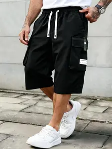 Men's cargo shorts, summer loose-fitting quick-drying athletic capri pants, trendy brand ice silk casual mid-length shorts SpringStatements