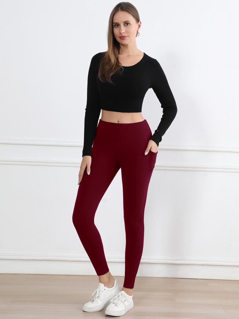 CHRLEISURE 3PCS Winter Warm Fleece Leggings with Pockets for Cold Weather High Waist Women's Cozy Workout Wear Fleece Pants for Yoga 【TikTokShopBlackFriday】