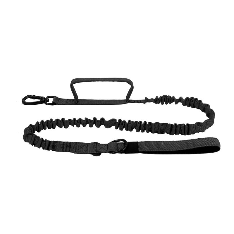 Tactical Dog Harness and Easy Control Training Dog Collar with Bungee Dog Leash Set, Heavy Duty Dog Harness with Handle, No-Pull Service Military Dog Vest Harness for Training Hunting Walking