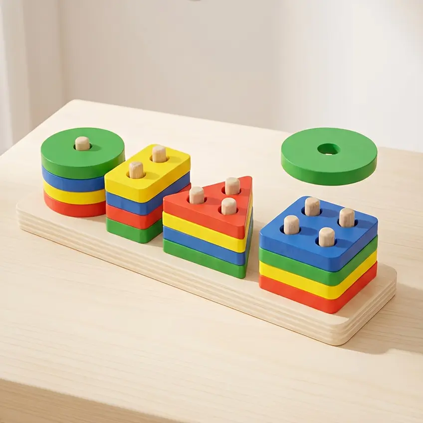 Educational Building Blocks Toy, Vibrant Geometric Shapes, Fine Motor Skills Development, Early Learning, Ideal Christmas And Halloween Gift