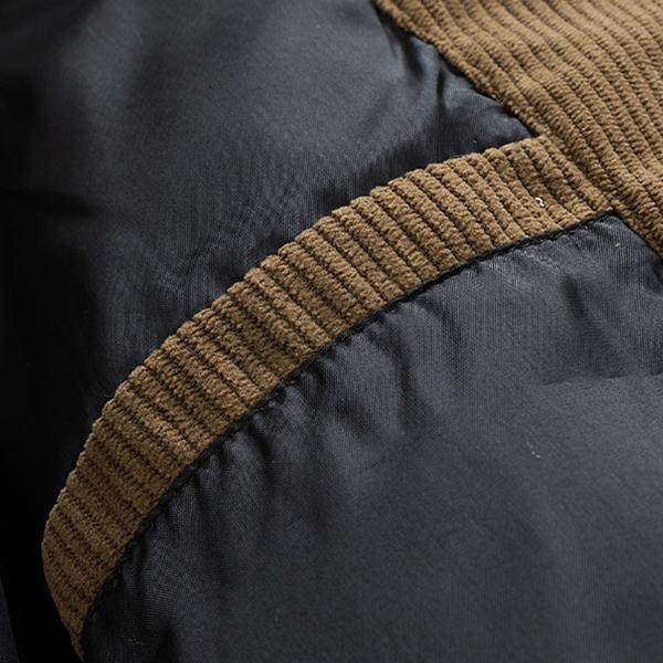 Men’s Casual Fleece Lined Winter Coat with Hood, Removable Hood, Warm Color Blocked Cotton Jacket, Couples’ Style Winter Cotton Coat, Outerwear Top, Warm Color Blocked Cotton Jacket for Couples Vintage Long Sleeve