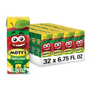 Mott's 100% Original Apple Juice, 6.75 Fl Oz Boxes, 32 Count (4 Packs Of 8), 2 Servings Of Fruit, 100% Fruit Juice, Gluten-free, Caffeine-free, Kosher, Contains No Artificial Colors Or Sweeteners