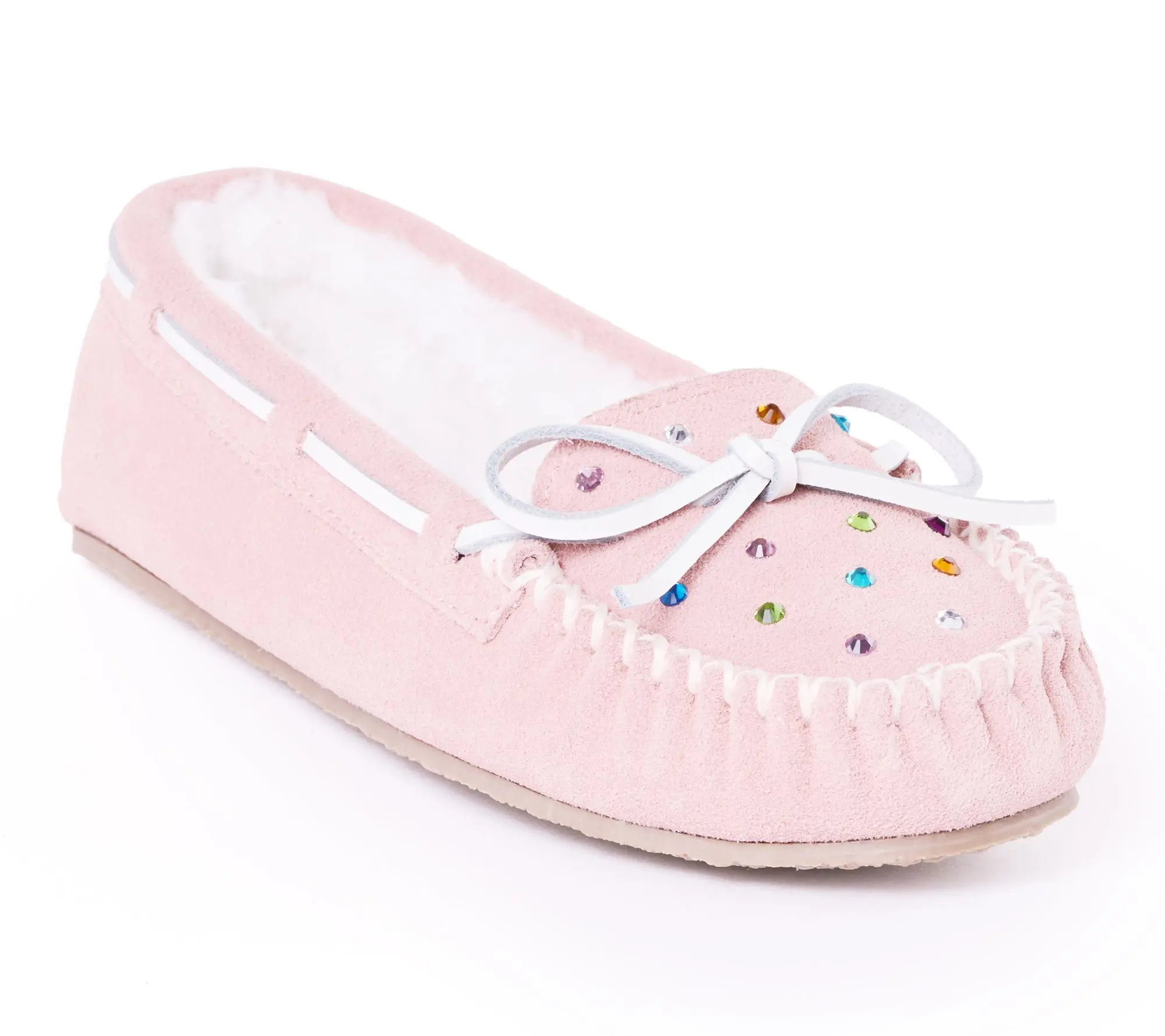Minnetonka Women's Cally Rhinestone Suede Slippers