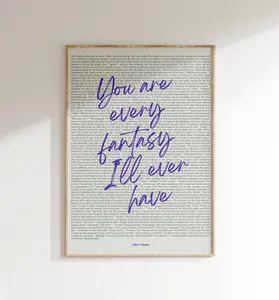 Book Quote Print, Fourth Wing Quote, Rebecca Yarros, Xaden Riorson, Onyx Storm, Wall Art, Book Lover Poster (Unframed)