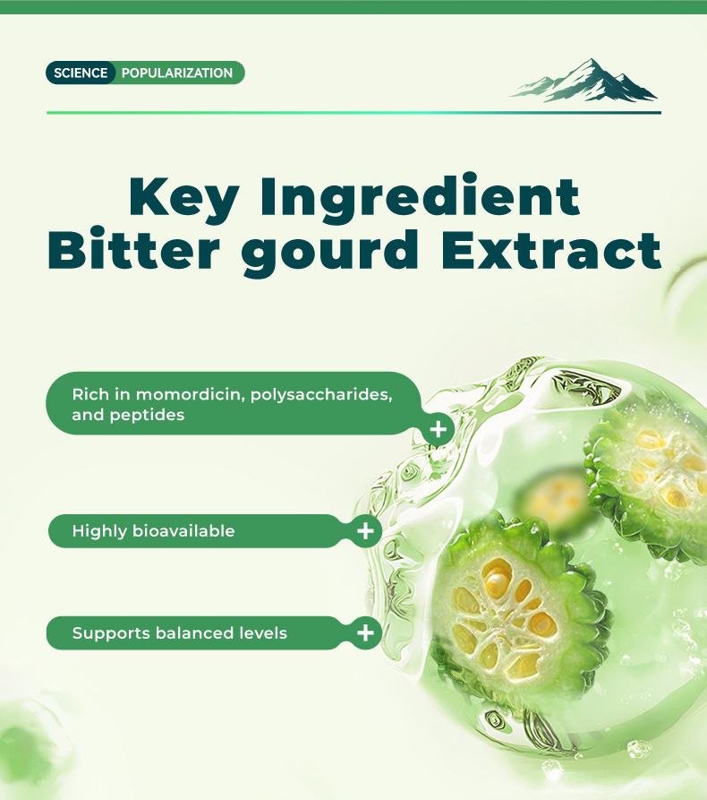 Green Bud 1 Spiny  Bitter Gourd Herbal Capsules Contain Extracts of Bitter Gourd, Cinnamon, Ginseng, and Mulberry Leaves, etc.