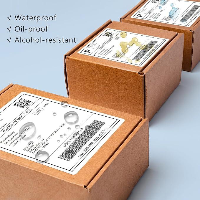 Waterproof 4x6 Direct Thermal Labels 500Pcs for Shipping Durable Practical for Wet Environments Compatible with Direct Thermal Printers