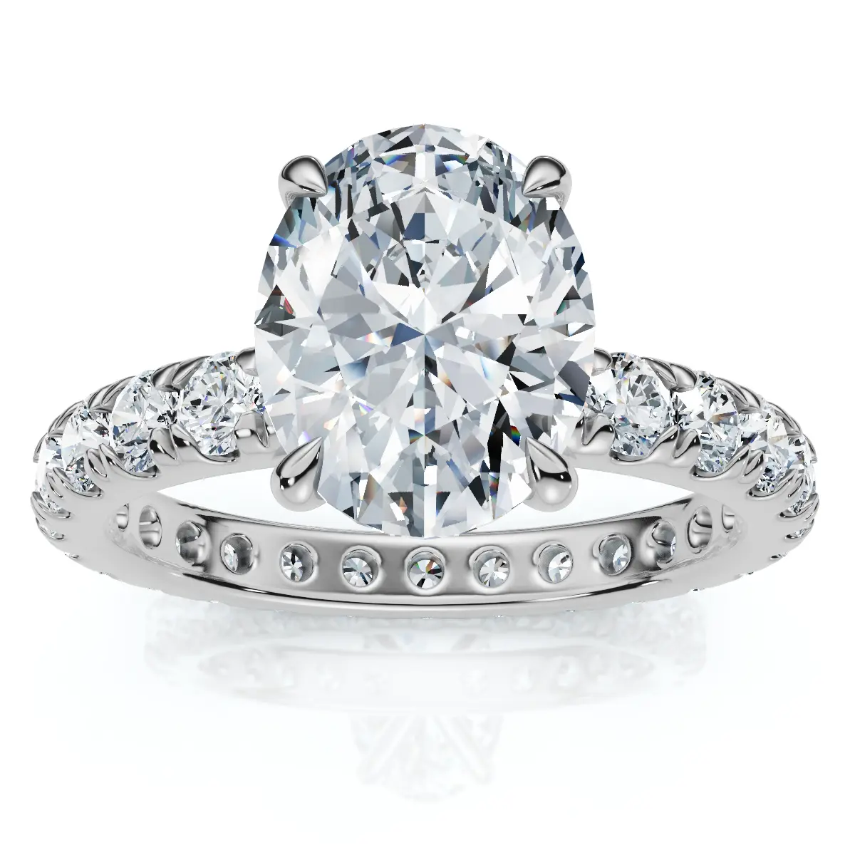 Certified 2Ct Oval Diamond Engagement Eternity Ring 14k Gold or Pt Lab Grown