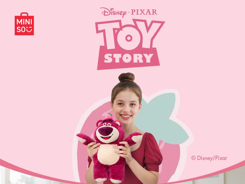 MINISO Disney Lotso Plush Toy - The Cutest Sitting Bear for Cozy Vibes & Decor,Official,So Sweet!