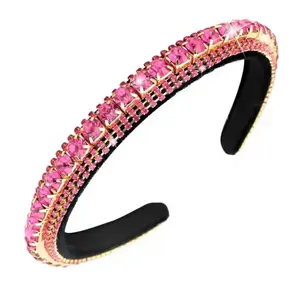 1) Hot Pink Rhinestone Headband Bling Glitter Sparkly Diamond Headband Gift for Women and Girls. 2) Cheer! Headband 3) Way to Celebrate Americana Hat Headband