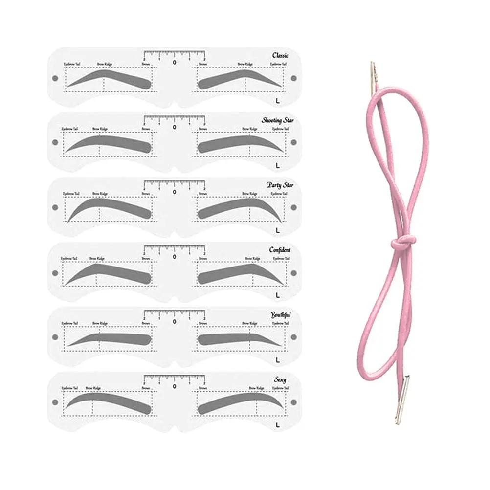 24 Kinds of Different Shapes Reusable Eyebrow Stencil Kit - Hands-Free Cosmetic Makeup Tool with Elastic Band, Time-Saving Durable Contour Accessory, Practical Gift for Beginners, Girlfriends