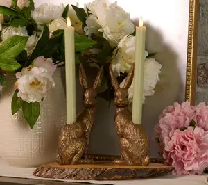 Home Reflections S/2 Figural Taper Holders with FlamelessCandle