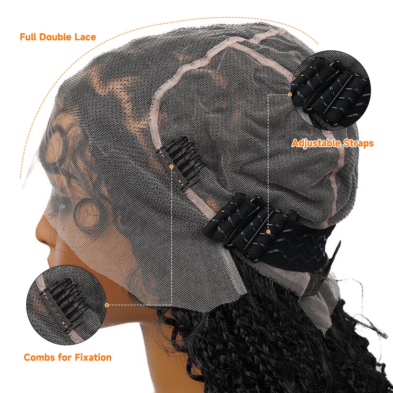 Wiggins 36 Inch Box Braided Wigs Full Lace Front Wig Synthetic Long Braided Wig Synthetic Braided Wigs With Boho Curly Ends WeeklyDeals #SpringStatements