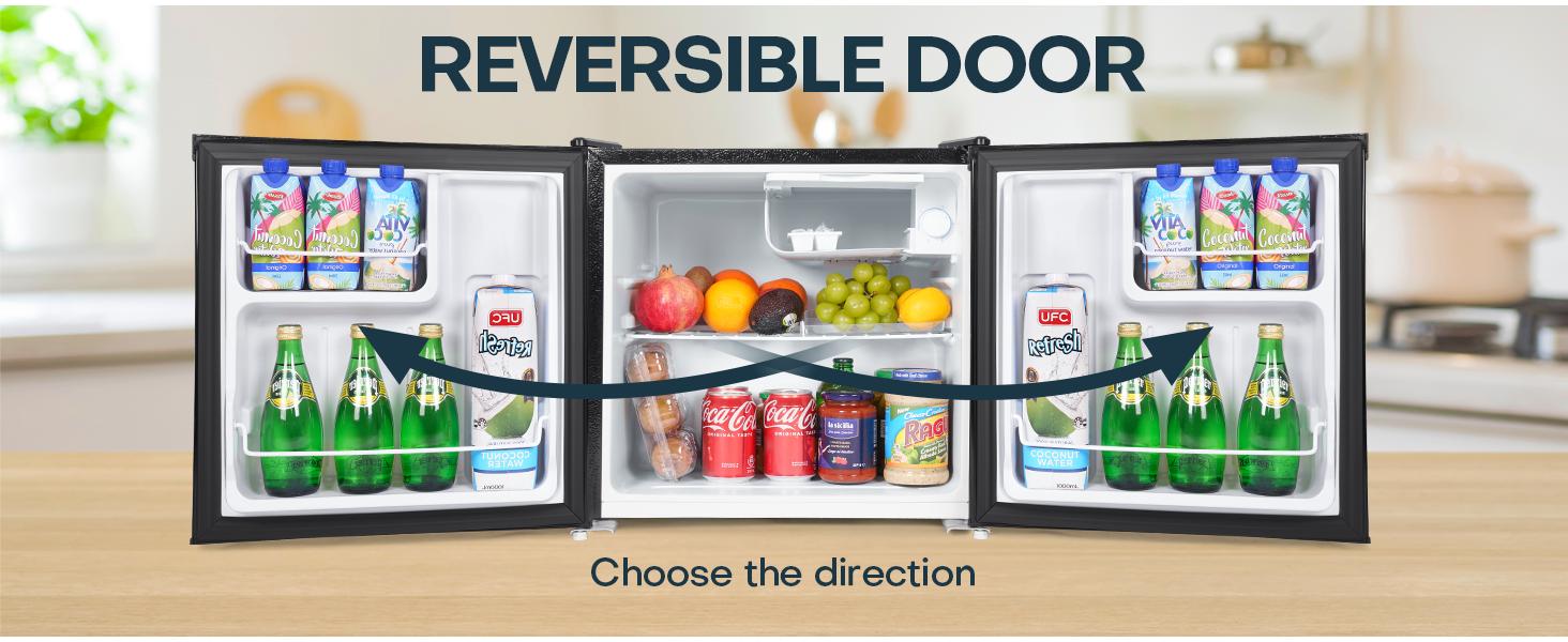 Upstreman mini fridges 1.7 Cu Ft with Freezer FR17 Adjustable Thermostat Energy Saving Low Noise Single Door Compact Refrigerator for Dorm Office Can Bedroom stainless Steel fridge mini  brands Small pantry drink fridge skincare fridge