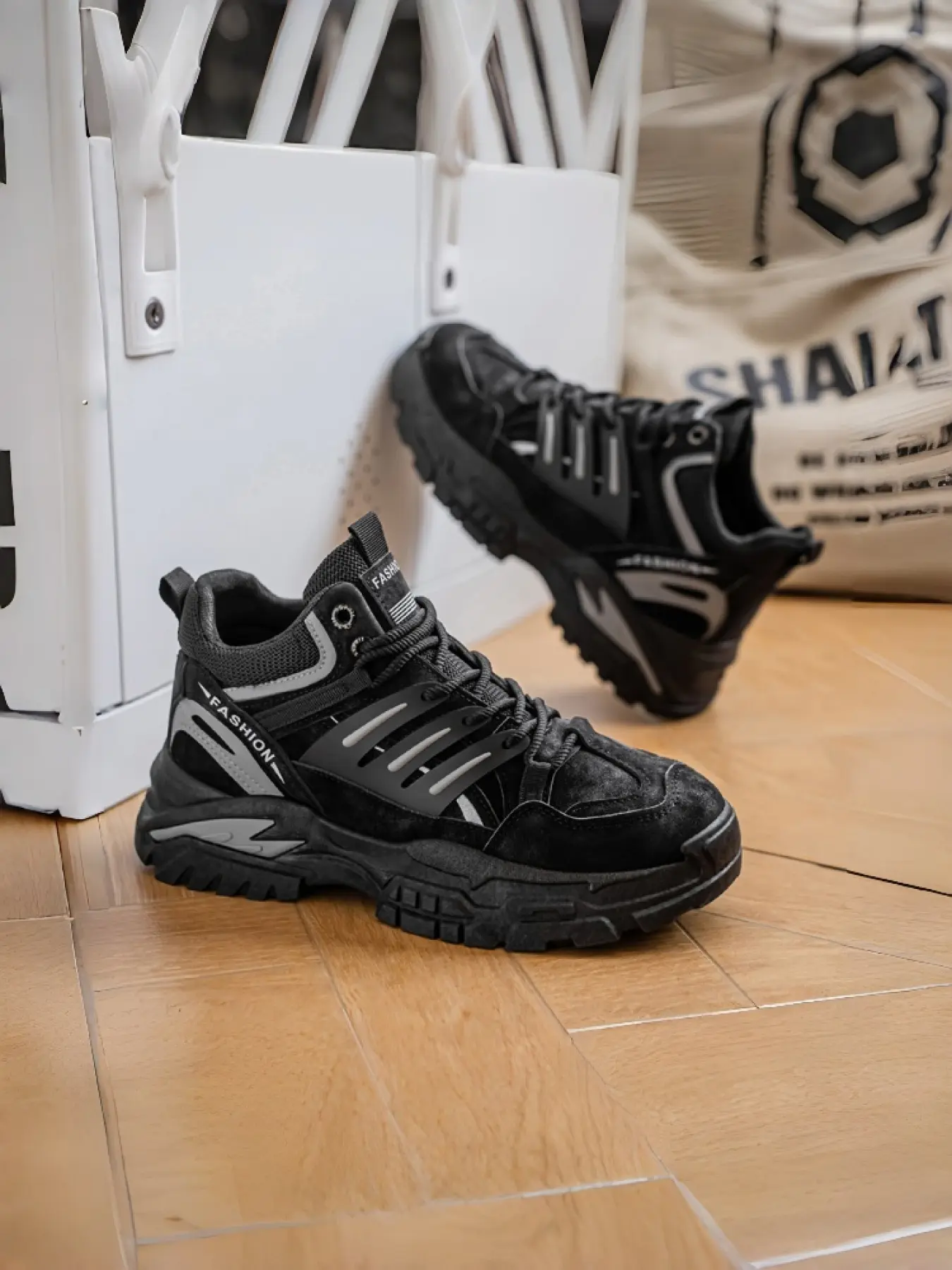Men's Height Increase Sneakers | Rugged Chunky Sole | Urban Workwear Design