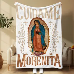 Our Lady Of Guadalupe Pattern,Count Soft Comfortable Throw Blanket, Decorative Giftable Blankets, Cool Bedroom Bedding Blankets for Home Office Travel Camping