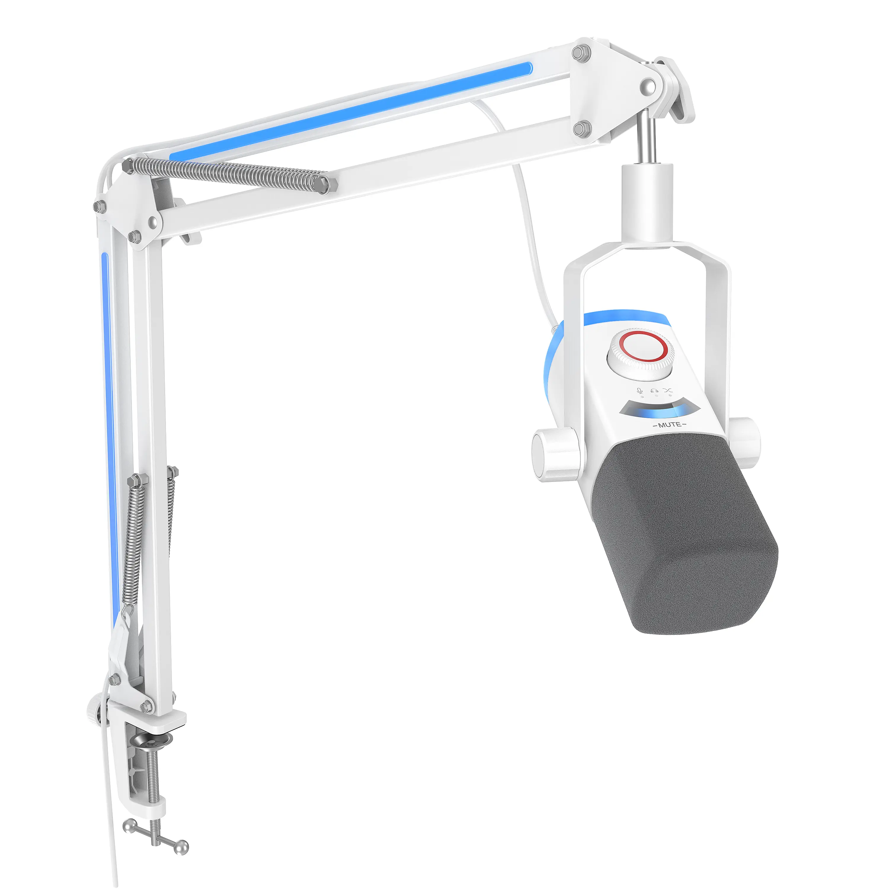 Fifine AmpliGame AM8 PRO T USB-C Gaming Dynamic Microphone with RGB Lighting, Boom Arm, XLR-USB Plug, Tap-to-Mute Mix Control, Headphone Jack, Real-Time Monitoring, Clean Setup, Noise Reduction for Computer Podcasts, Streaming & Cable-Connected Devices